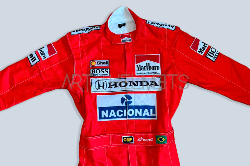 Ayrton Senna 1988 F1 Race Embroidered Suit Replica