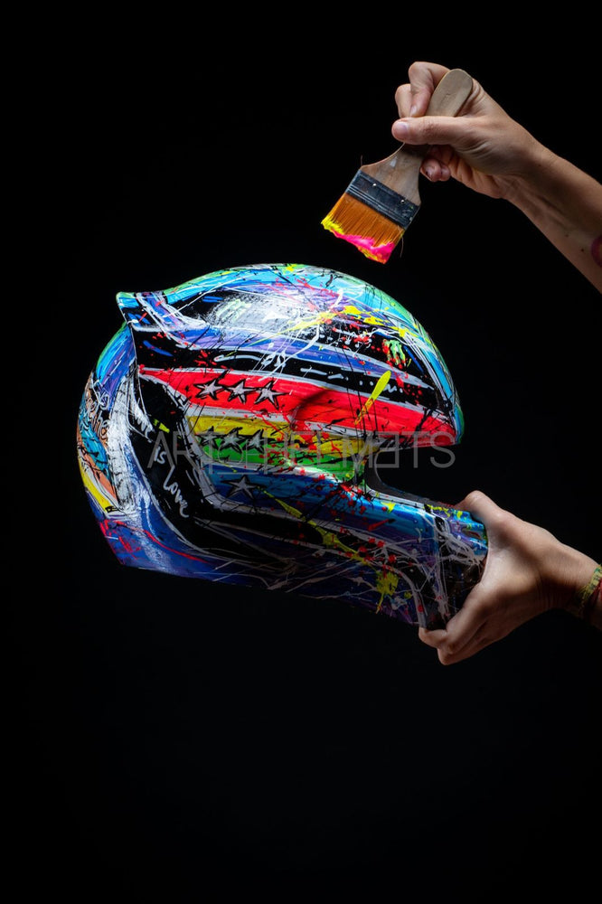 Lewis Hamilton 2021 Qatar GP Art Custom Full-Size 1:1 Replica Helmet by Montesano.