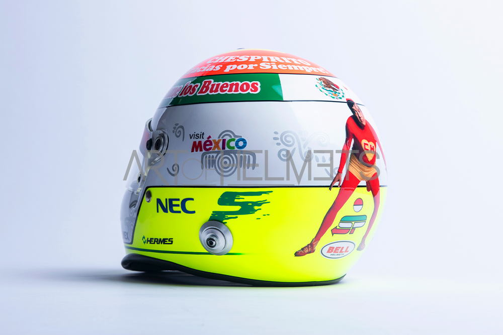 Sergio Perez 2012 F1 Monaco Grand Prix "Chespirito" Full-Size 1:1 Replica Helmet